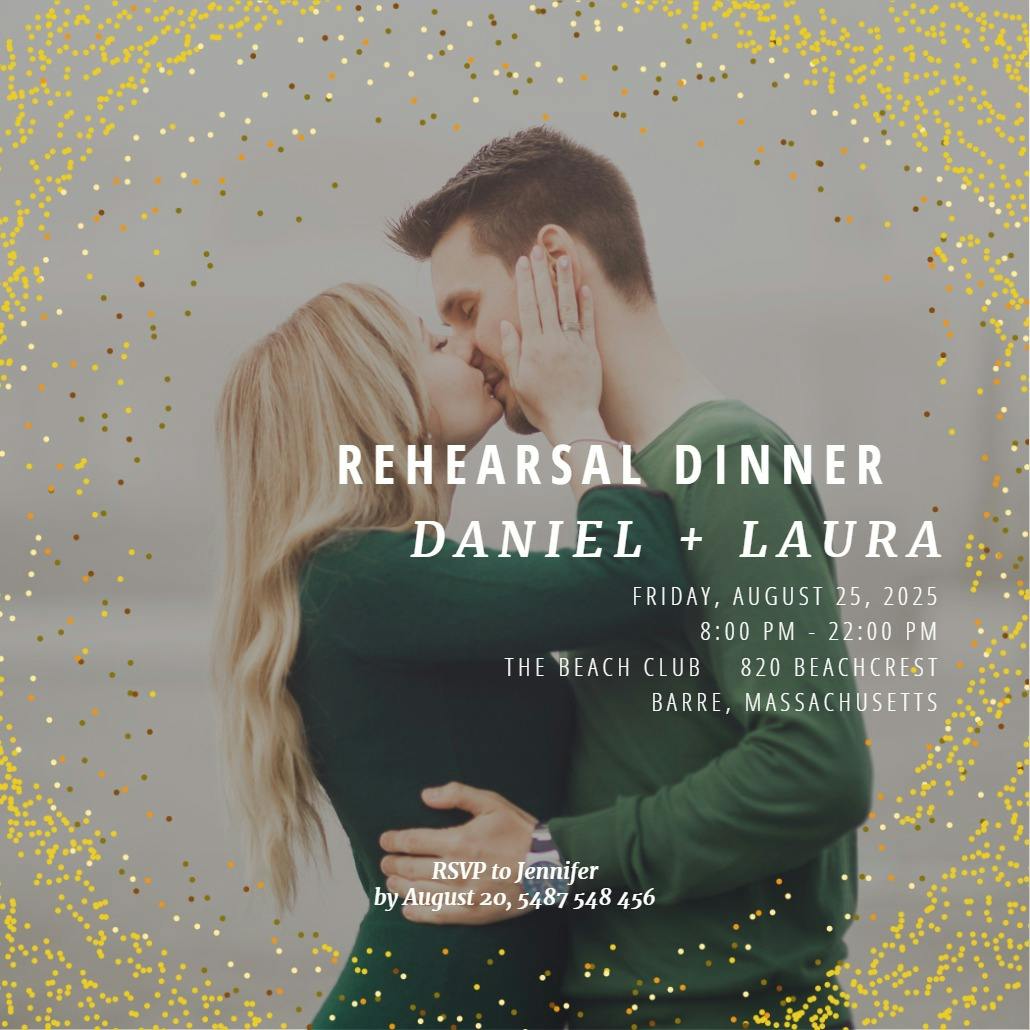 Frosty frame - invitación para cena de ensayo